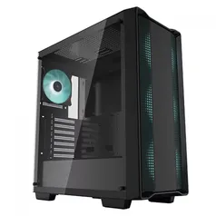 Gabinete Gamer DeepCool CC560, Black, Mid Tower, Vidro Temperado, ATX, Sem Fonte, Com 4 Fans, R-CC560-BKGAA4-G-1