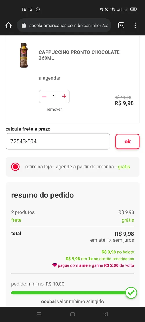 Imagem na descrição da promoção