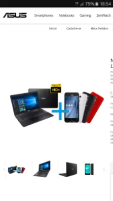 Notebook Asus 17,3" + Zenfone Go LTE 5" (12x sem juros) R$2.699