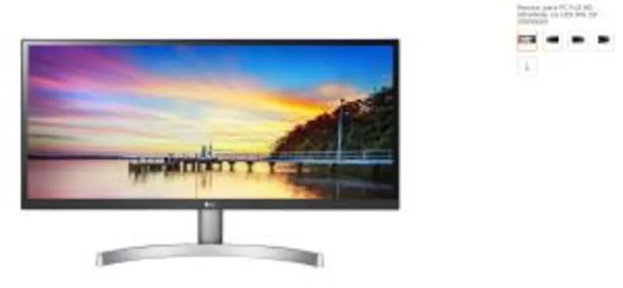 Monitor para PC Full HD UltraWide LG LED IPS 29” - 29WK600 R$ 999,00