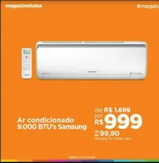 [Loja Fisica] Ar condicionado Samsung inverter, 9000 BTUs. por R$ 999