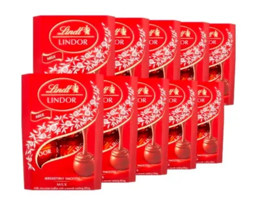 Bombom De Chocolate Suiço, Lindt Lindor, 10 Caixas De 37G