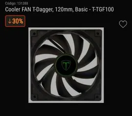 Cooler FAN T-Dagger, 120mm, Basic - T-TGF100 - R$14