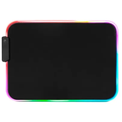 Mouse pad Gamer Iluminado Led Rgb 7 Cores 35 X 25cm Liso Usb Profissional Speed Antiderrapante Antir