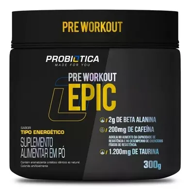 Epic Pré Treino 300g Pré Workout Probiótica - Lançamento