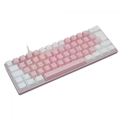 Teclado Mecânico Gamer SuperFrame Ferz, RGB, Switch Outemu Blue, ABNT2, 60%, White/Pink ,SF-FERZ-RGB