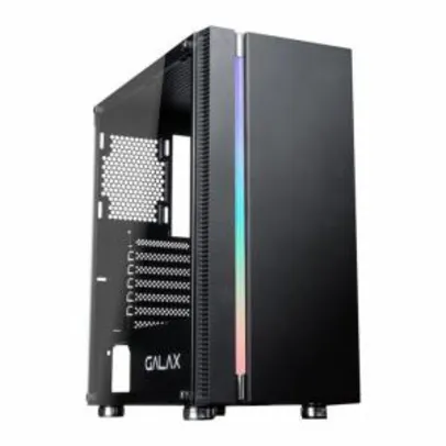 Gabinete Galax Quasar Lateral Vidro Temp Preto