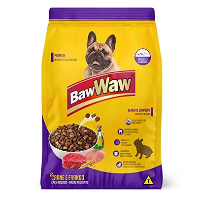 Ração Baw Waw para cães pequeno e médio porte sabor Carne e Frango 10.1kg | R$51