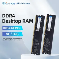 [Tx inclusa] Memória Ram Envinda 32GB (4*8GB) 3200MHz , Sem suporte AMD