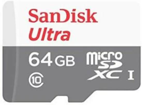 (Marketplace) Cartão Micro SD Sandisk 64GB 80mb/s Sdxc Cl 10 Lacrado