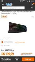 Teclado Mecânico Gamer Redragon Kala, RGB, Switch Outemu Brown, PT - K557 R$ 200