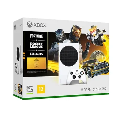 Console XBOX Series S 512GB Pacote Fortnite+Rocket League+Fall Guys Microsoft Branco