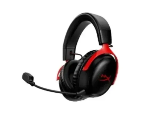 Headset Gamer Sem Fio HyperX Cloud III, Drivers 53mm, Wireless, Multi Plataforma, Preto e Vermelho - 77Z46AA