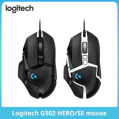 Mouse gamer Logitech G502 Hero ou G502SE LightSpeed com fio - Sensor Hero 25K