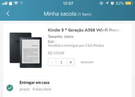 [APP C&A] Kindle 8ª Geração A568 Wi-Fi -  R$159