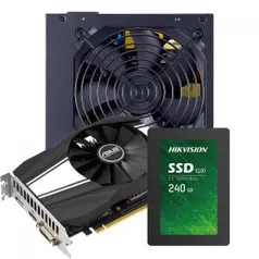 Placa de Vídeo Asus Phoenix GeForce GTX 1660 Super OC + Fonte Cooler Master MPE 550W + SSD 240GB, Sata III | R$ 2247