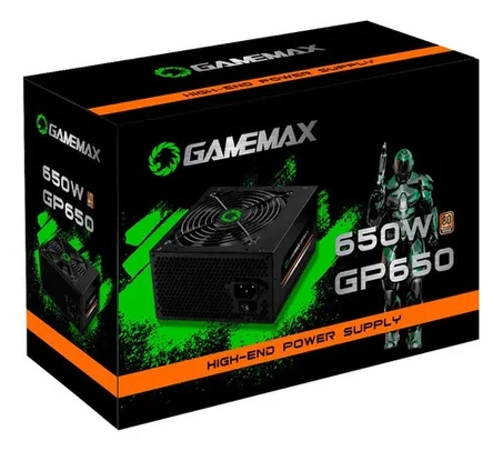 Fonte Gamemax GP650, 650W, 80 Plus Bronze | R$ 268