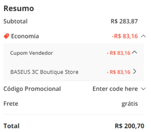 Imagem na descrição da promoção