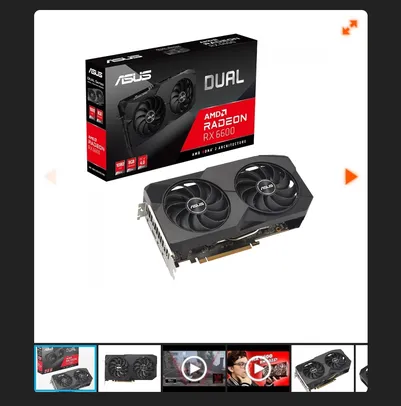 ASUS DUAL AMD Radeon RX 6600 V2, 8GB