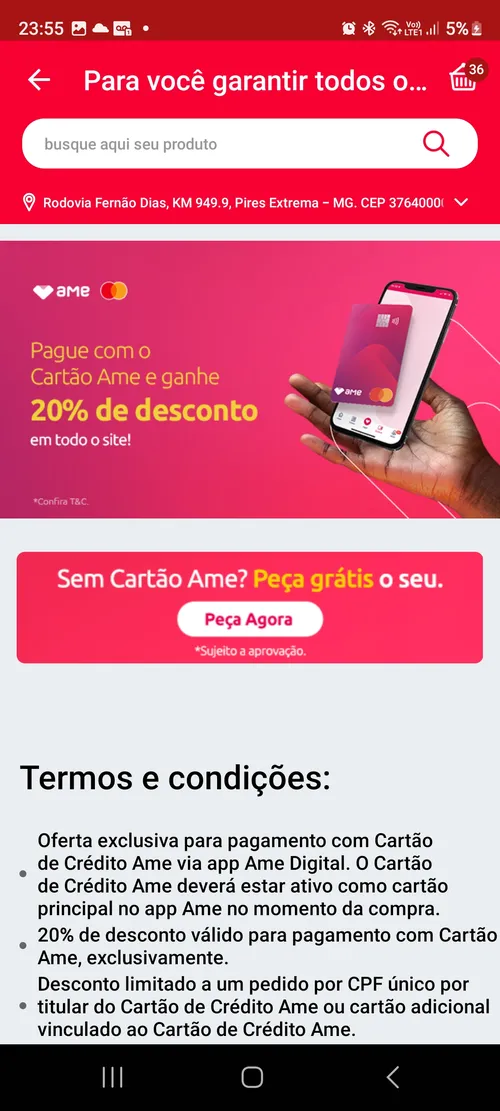 Imagem na descrição da promoção