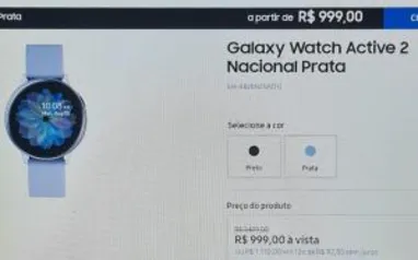 Galaxy Watch Active 2 Nacional Preto ou Prata