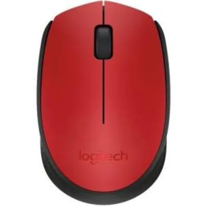 R$29,90 Mouse Logitech M170 Sem Fio Vermelho e Preto