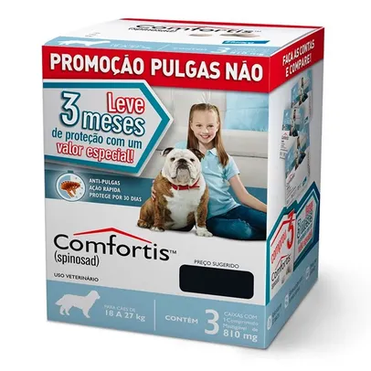 Combo Comfortis Antipulgas Cães 18 A 27Kg 810mg C/3 Unidades