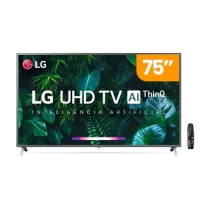 Smart TV LG 75'' 4K UHD 75UN801C0SB Bluetooh Wi-fi ThinQ AI Google Assistente Alexa Cinza Escuro