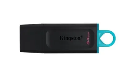 Pen Drive DataTraveler Exodia 64GB Kingston com Conexão USB 3.2, Preto/Azul - DTX/64GB