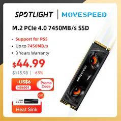 SSD NVMe M2 512gb | 7450 MB/s MOVESPEED PCIe4.0