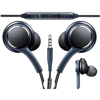 Fone De Ouvido In-Ear com Controle e Microfone, Nylon Cor Preto