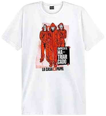 Camiseta Slim La Casa de Papel Enfim Feminino, Branco Matriacardo [TAM G]