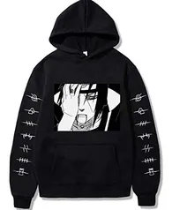 Blusa De Frio Moleton Naruto Akatsuki Itachi Uchiha (G, PRETO)