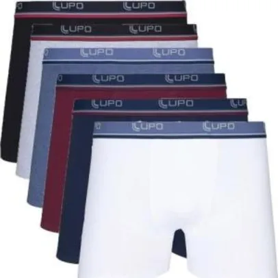 Kit Com 6 Cuecas Boxer Cotton Confort 523-002 - Lupo -R$90