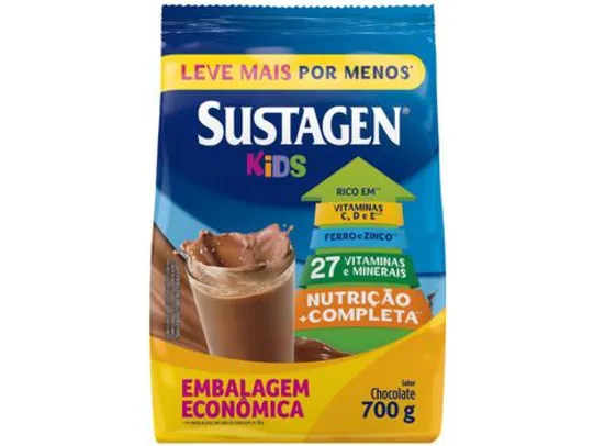 [C.Ouro+magalupay R$79] [06 unid] Comp. Alimentar Infantil Sustagen Kids 700g - Chocolate | R$126