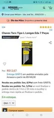 [Prime] Chaves Torx Tipo L Longas Eda 7 Peças