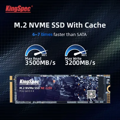 SSD Kingspec m.2 NVME 3500/3200mb/s 512gb | R$353