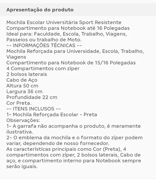 Imagem na descrição da promoção