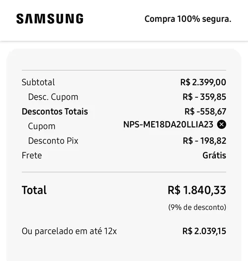 Imagem na descrição da promoção