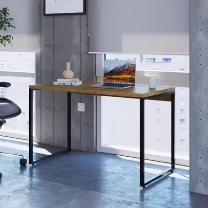 Mesa para Escritório Office Estilo Industrial 120cm Kuadra Compace Lamina Mel