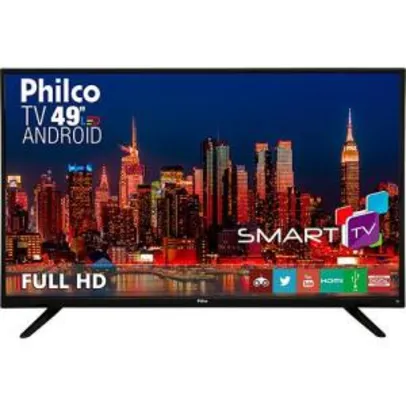 Smart TV LED 49" Philco Ph49f30dsgwa Full HD com Conversor Digital 2 HDMI 2 USB Wi-Fi - R$1899