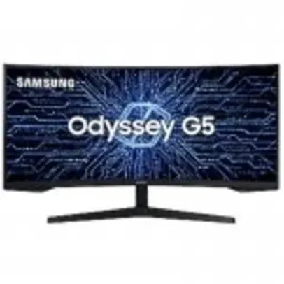 Monitor Gamer Curvo Samsung Odyssey 34" Ultra WQHD Série G5 HDMI, Display Port, Freesync Premium, LC34G55TWWLXZD 165Hz 1ms