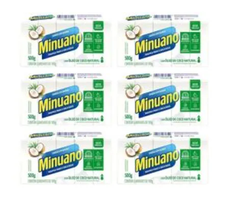 Sabão em barra Minuano Coco 500g - 30 unidades | R$25