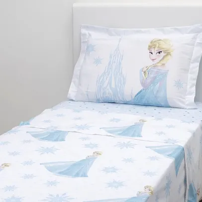 [AME R$45] Jogo de Cama Solteiro Frozen 3 Peças 100% Algodão - Casa e Conforto + Disney