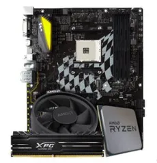 KIT UPGRADE PLACA MÃE BIOSTAR B350GT5 DDR4 + PROCESSADOR AMD RYZEN 5 2600X 3.6GHZ + MEMÓRIA DDR4 XPG GAMMIX D10, 8GB 3000MHZ - R$1399