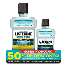 Enxaguante Bucal Listerine Coolmint Zero 500ml Com 50% De Desconto Enxaguante Bucal Listerine Cool Mint 250ml