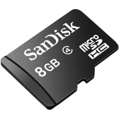 Cartão Micro SD com adapt de 8GB - SanDisk - R$ 13,50