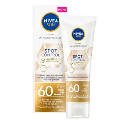 (3 POR R$ 71,16) Protetor Solar Facial Fluido NIVEA Sun - Spot Control Luminous 630 FPS60 40ml