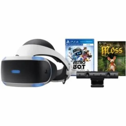 (917 com AME)(CC Americanas) PlayStation VR PS4 Bundle Game Astro Bot Rescue Mission + Moss