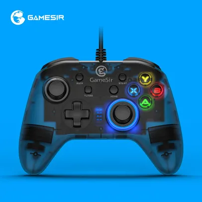 [Moedas] Controle Gamesir T4W com fio - Vibração, iluminação, layout Xbox - Para Computador